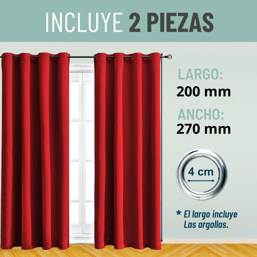 Cortina 100% Blackout Set 2 270x220 - Roja