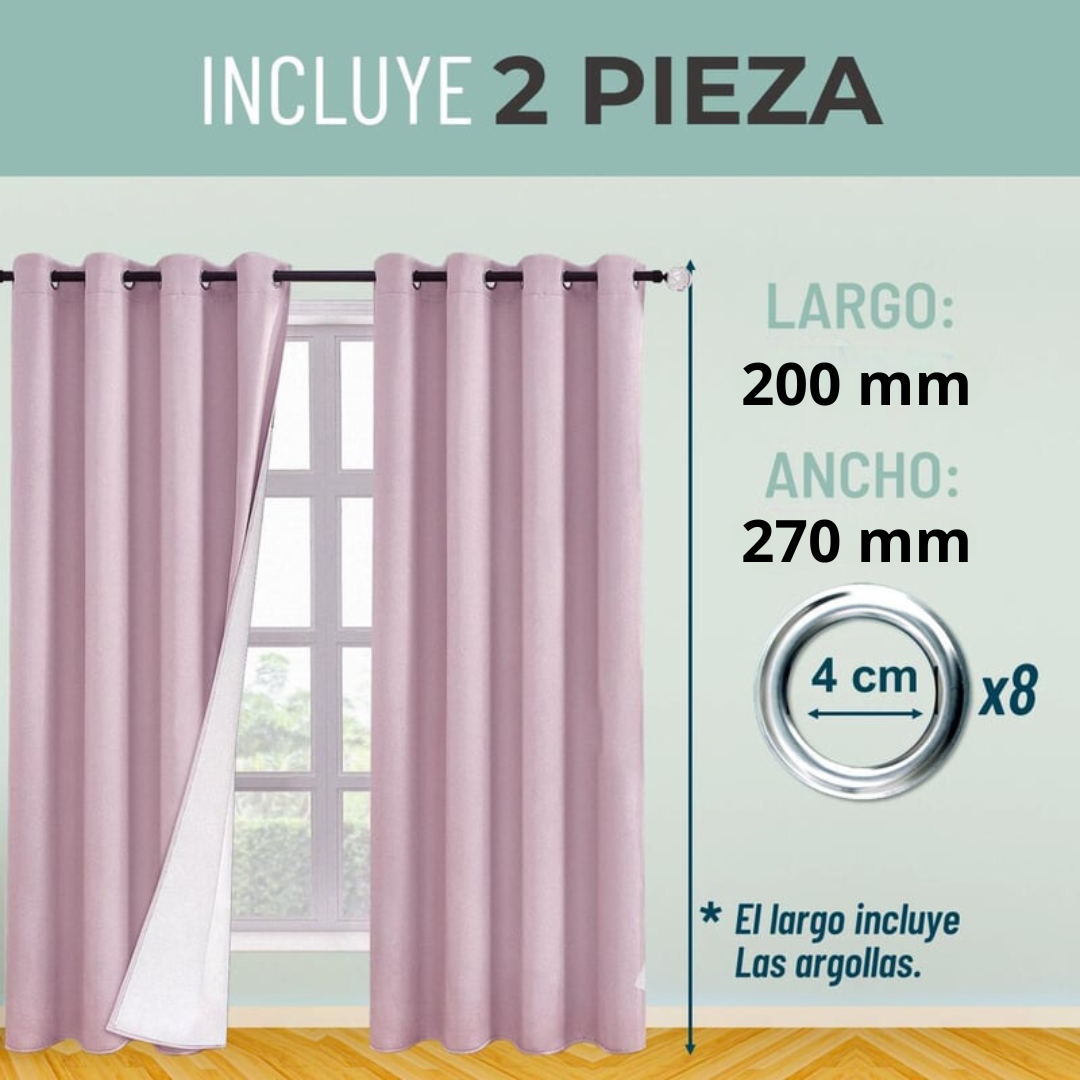 Cortina 100% Blackout Set 2 270x220 -Rosa
