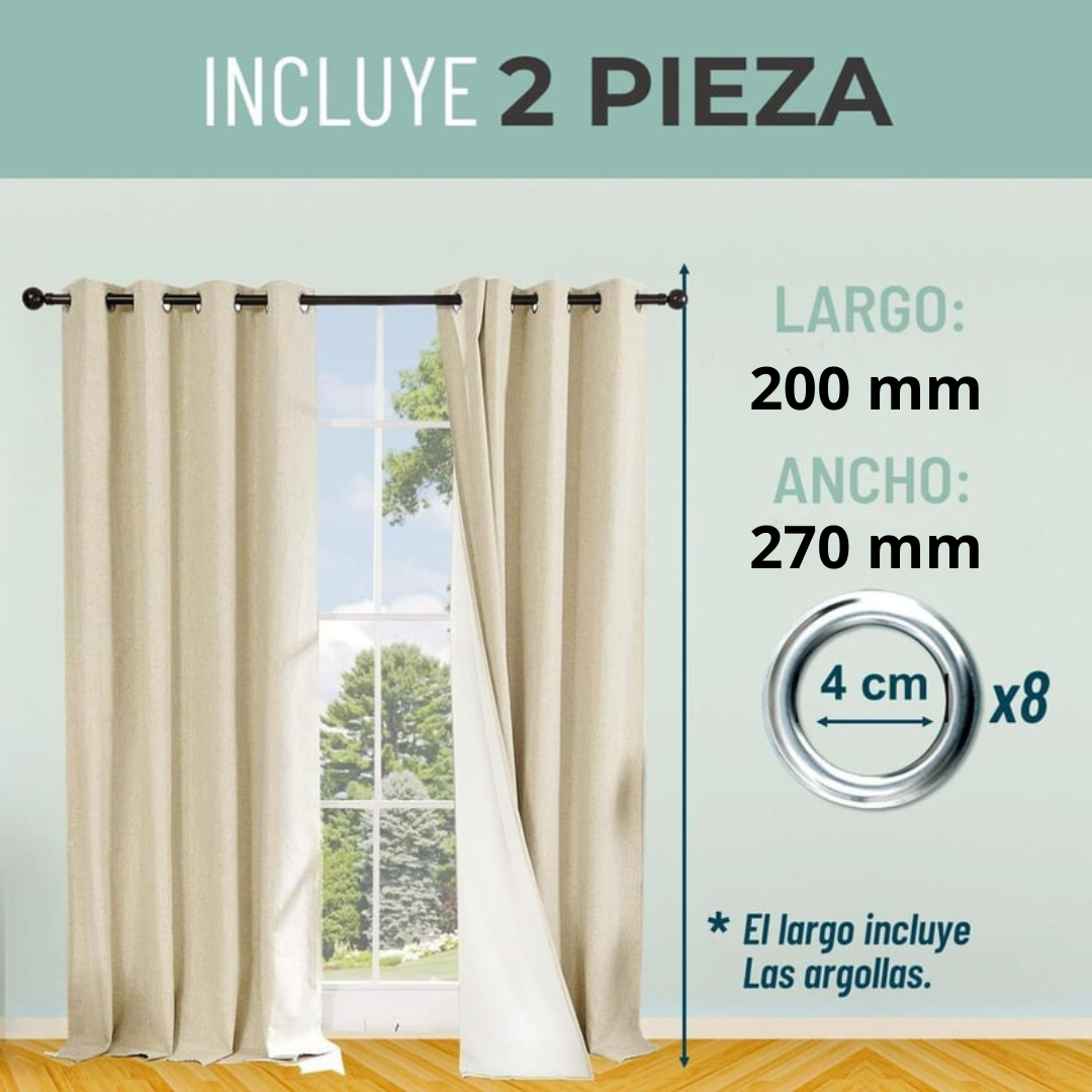 Cortina 100% Blackout Set 2 270x220 - Beige
