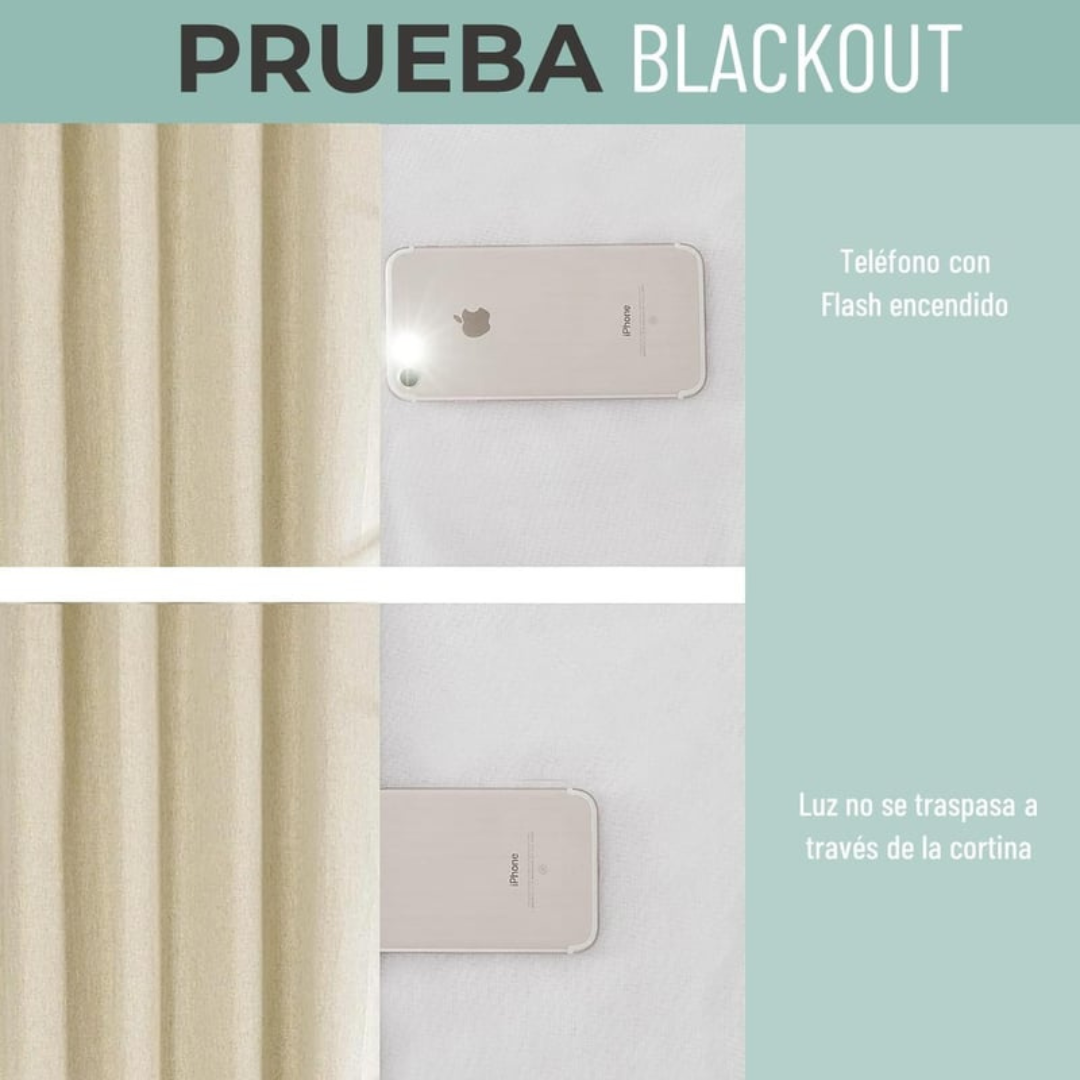 Cortina 100% Blackout Set 2 270x220 - Beige