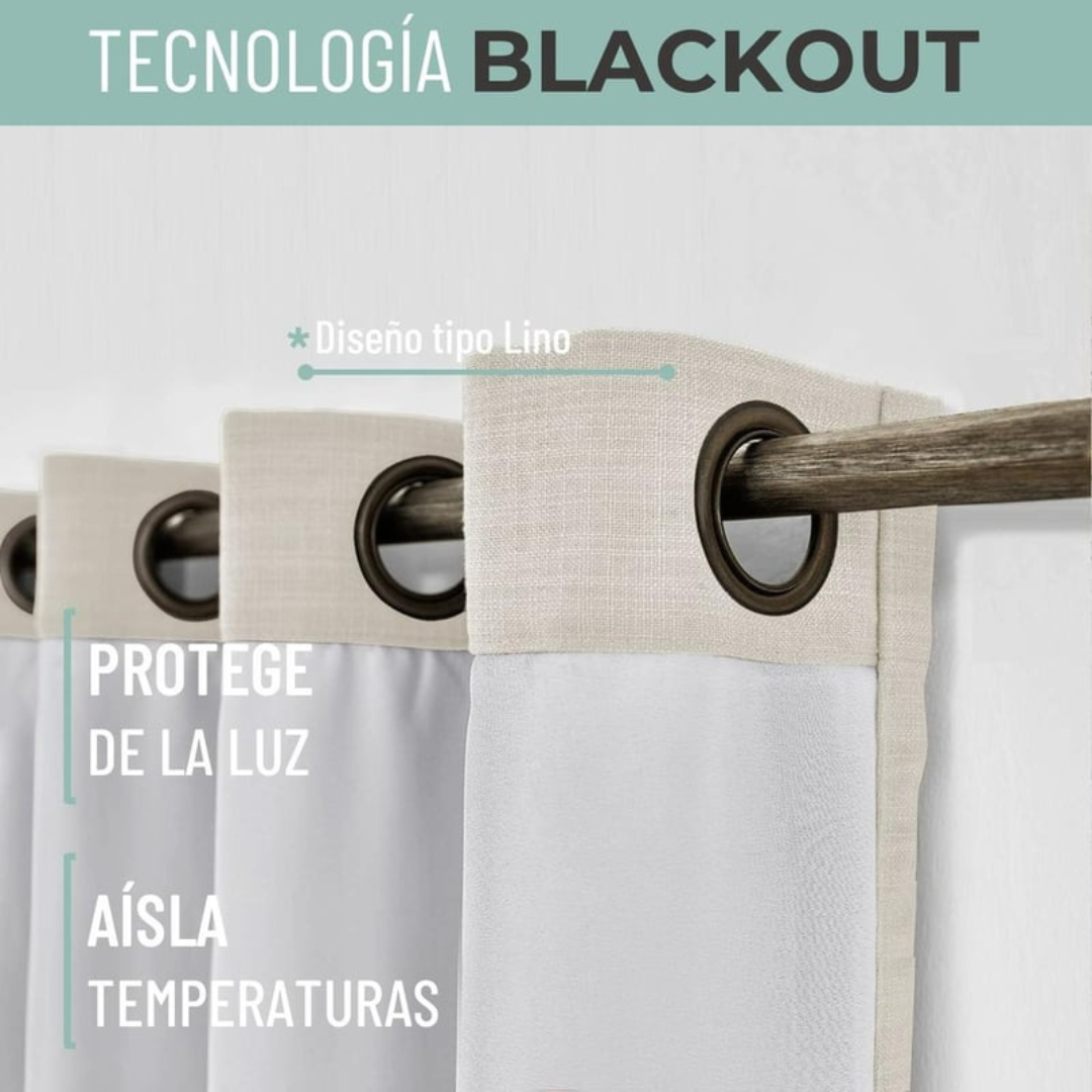 Cortina 100% Blackout Set 2 270x220 - Crema