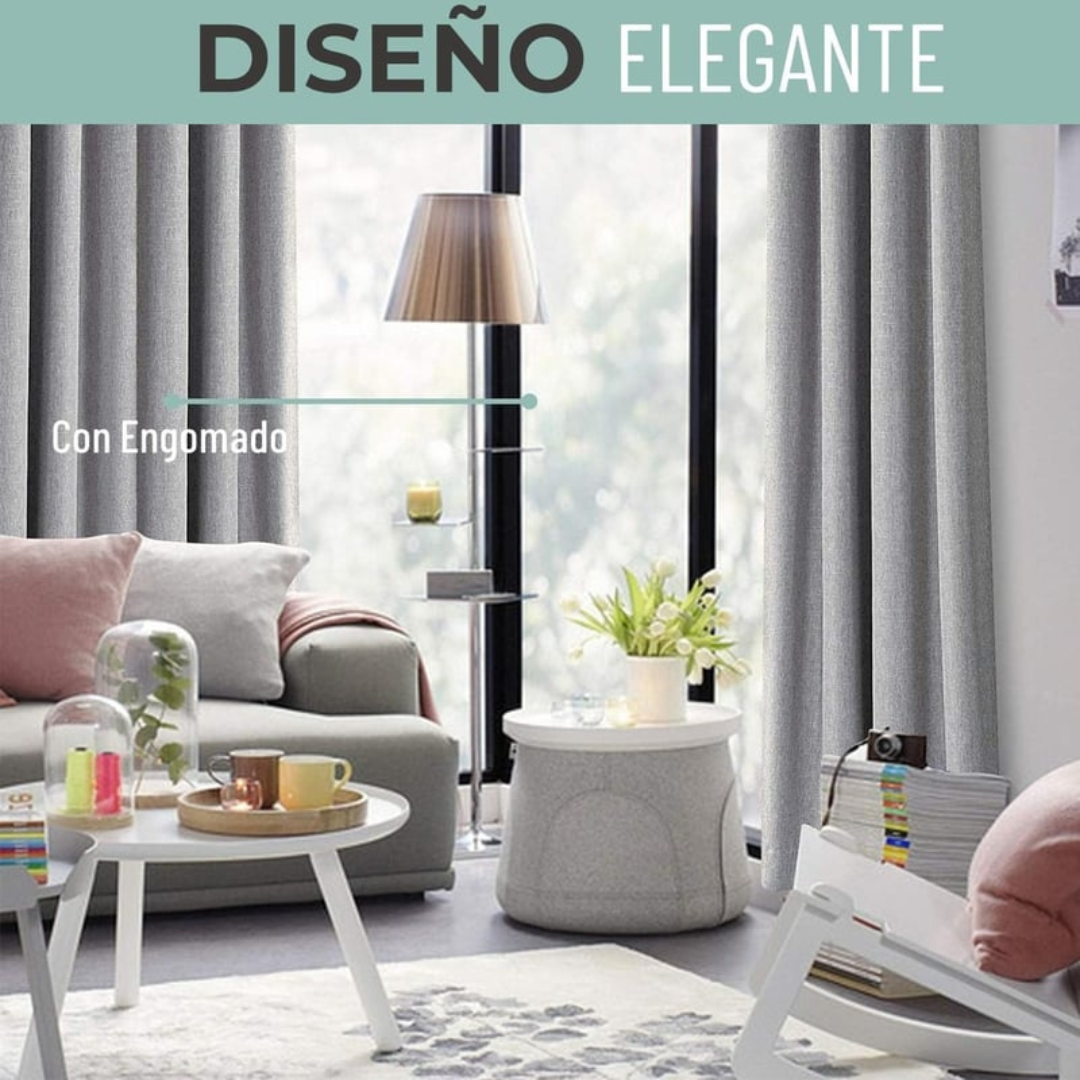 Cortina 100% Blackout Set 2 270x220 - Gris