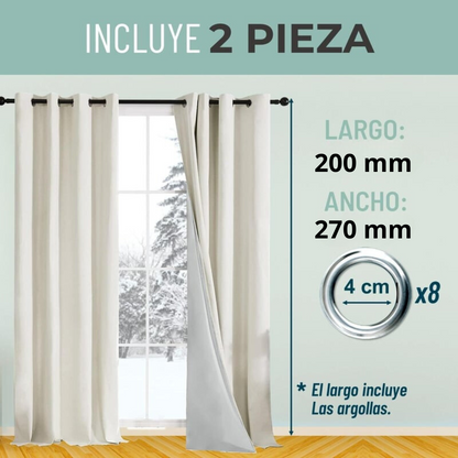 Cortina 100% Blackout  Set 2  270x220 - Crema