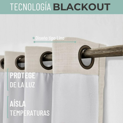 Cortina 100% Blackout  Set 2  270x220 - Crema