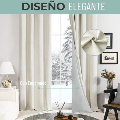 Cortina 100% Blackout  Set 2  270x220 - Crema