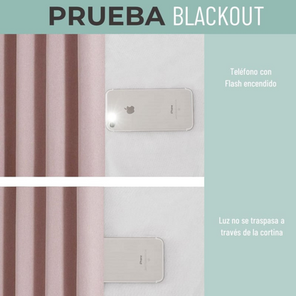Cortina 100% Blackout  Set 2  270x220 -Rosa